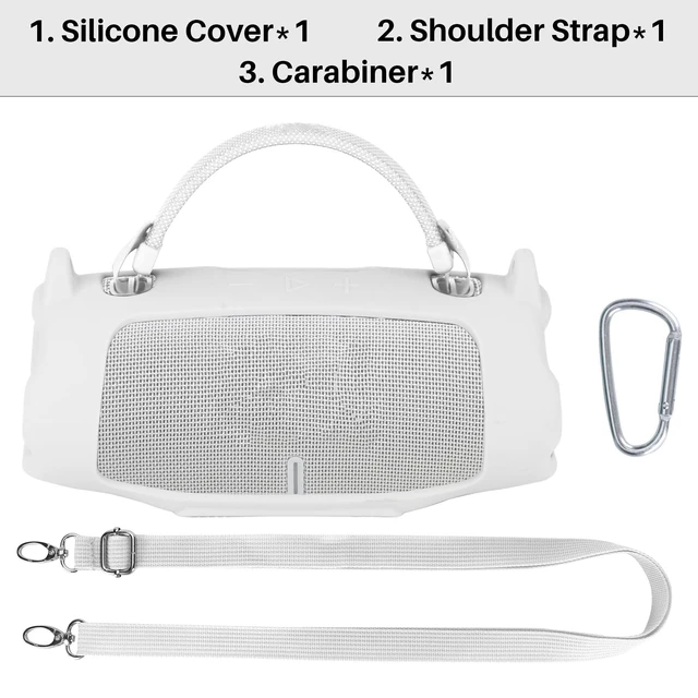 Alt view image 3 of 7 - Silicone Cover Compatible with JBL Charge 6 Portable Speaker Precisely Tailored Silicone Cover, Anti-Slip Texture, Shock Buffer Protection, Lightweight Carry, White Cover