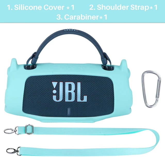 Alt view image 3 of 7 - Silicone Cover Compatible with JBL Charge 6 Portable Speaker Precisely Tailored Silicone Cover, Anti-Slip Texture, Shock Buffer Protection, Lightweight Carry, Teal Cover