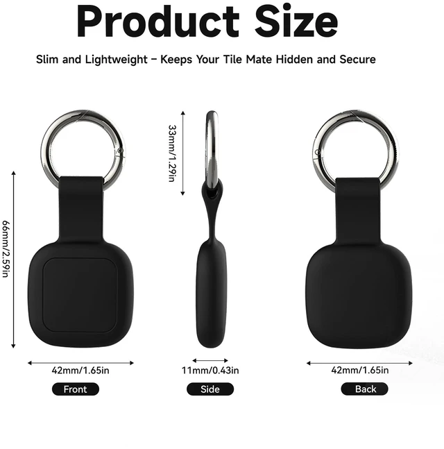 Alt view image 6 of 7 - 4-Pack Holder for Life360 Tile Mate 2024 Tracker with Keychain Accessories Soft Silicone Scratch Resistant Protective Cover,Secure tag Case for Bag,Luggage,Keys,Pet,Dog,Black/Blue/Green/Purple