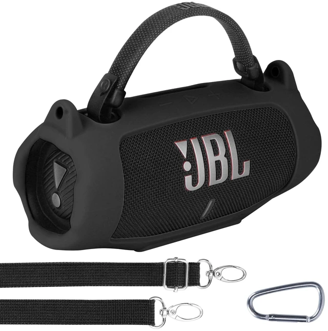 Main image of Silicone Cover Compatible with JBL Charge 6 Portable Speaker Precisely Tailored Silicone Cover, Anti-Slip Texture, Shock Buffer Protection, Lightweight Carry, Black Cover