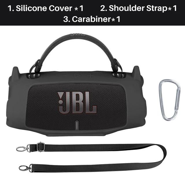 Alt view image 3 of 7 - Silicone Cover Compatible with JBL Charge 6 Portable Speaker Precisely Tailored Silicone Cover, Anti-Slip Texture, Shock Buffer Protection, Lightweight Carry, Black Cover