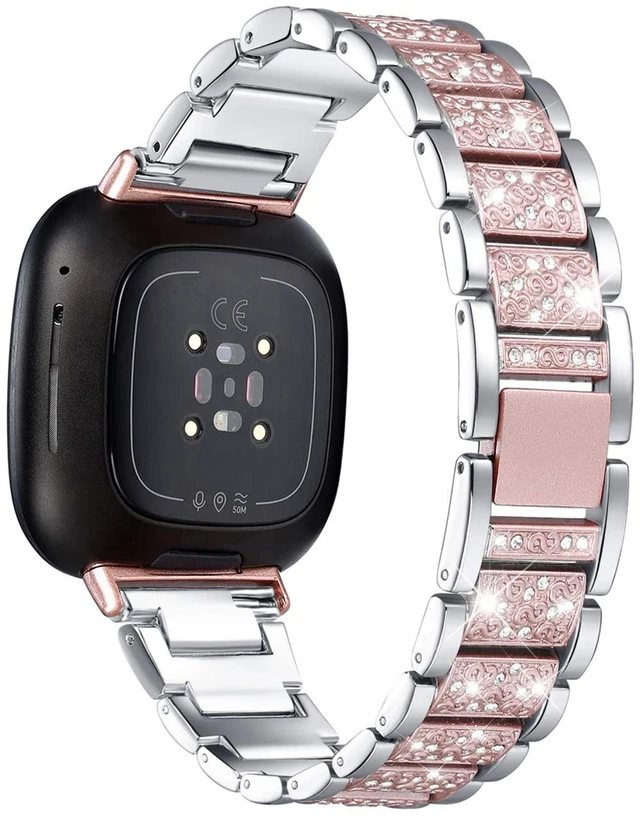 Main image of Bling Bands Compatible with fitbit Sense 2/Sense/Versa 4/Versa 3, Women Replacement Wristbands Dressy Luxurious Bracelet for Ladies