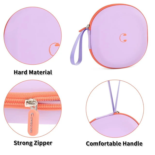 Alt view image 4 of 7 - Headphone Case for JBL Tune 770NCfor JBL Live, 770NC, 660NC, 650B Adjustable Divider, Cable Space and Carry Handle for Commuting, Gym and Travel, Students and Music Lovers, Case Only - Purple