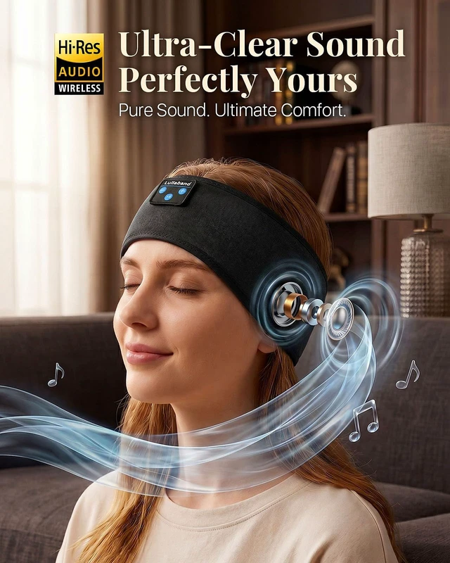 Alt view image 6 of 7 - Sleep Headphones, Bluetooth Headband Headphones with 12-Hour Battery, Soft Headband for Sleeping, Travel, Exercise, Yoga & Relaxation
