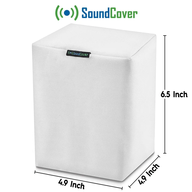 Alt view image 4 of 7 - Pair of White Outdoor Speaker Covers for Sonos Play:1 / One/One SL 600D Weatherproof Fabric UV, Dust & Rain Shield 2-Pack
