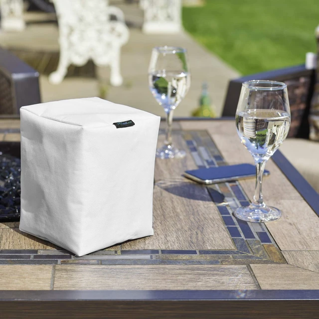 Alt view image 6 of 7 - Pair of White Outdoor Speaker Covers for Sonos Play:1 / One/One SL 600D Weatherproof Fabric UV, Dust & Rain Shield 2-Pack
