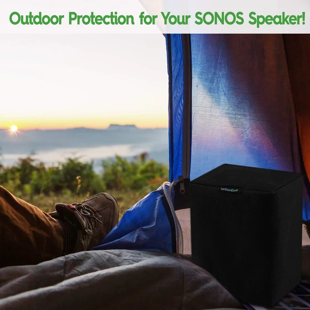 Alt view image 5 of 7 - Pair of Black Outdoor Speaker Covers for Sonos Play:1 / One/One SL Heavy-Duty 600D Dust, Rain & UV Protection 2-Pack