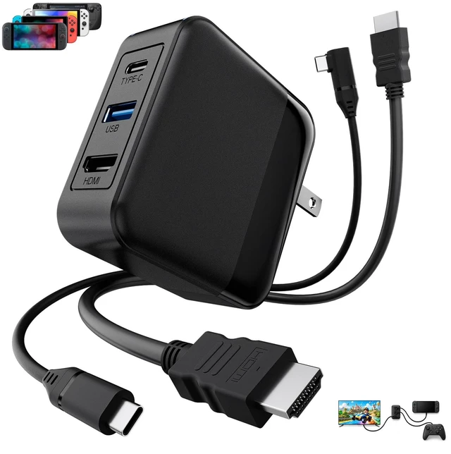 Main image of Switch 2 Dock Charger Kit, 65W Portable Docking Station with 4K HDMI Cable Portable Docking Station Compatible with Switch 2/1/OLED Steam Deck, 4K HDMI cable, USB-C cable, Travel TV Dock for Nintendo