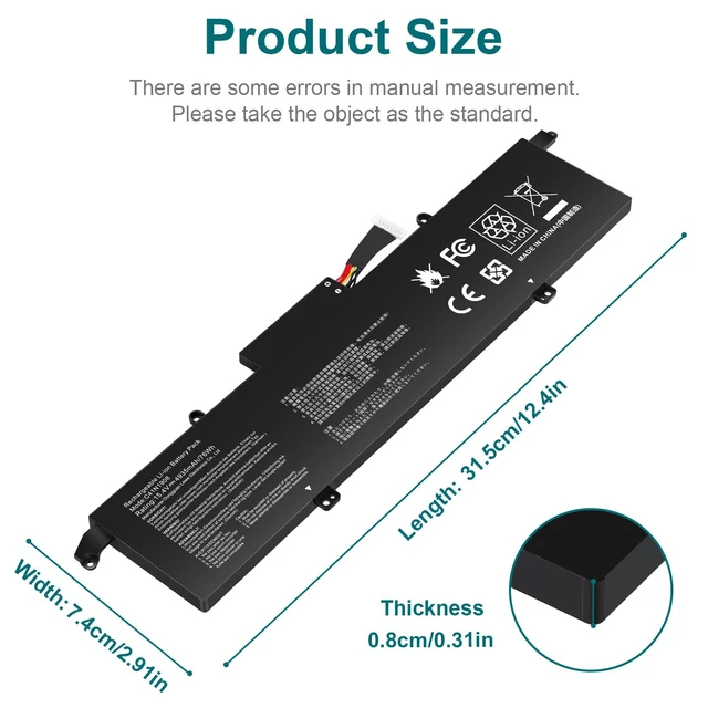 Alt view image 2 of 7 - C41N1908 Battery Replacement for Asus ROG Zephyrus G14 GA401II GA401IV GA401IH GA401IU GA401IV GA401IV-BR9N6 GA401Q GA401QH GA401QM 0B200-03610000