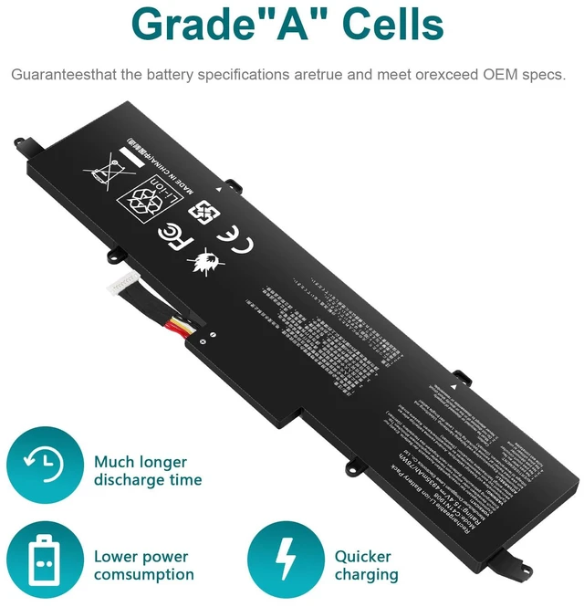 Alt view image 7 of 7 - C41N1908 Battery Replacement for Asus ROG Zephyrus G14 GA401II GA401IV GA401IH GA401IU GA401IV GA401IV-BR9N6 GA401Q GA401QH GA401QM 0B200-03610000