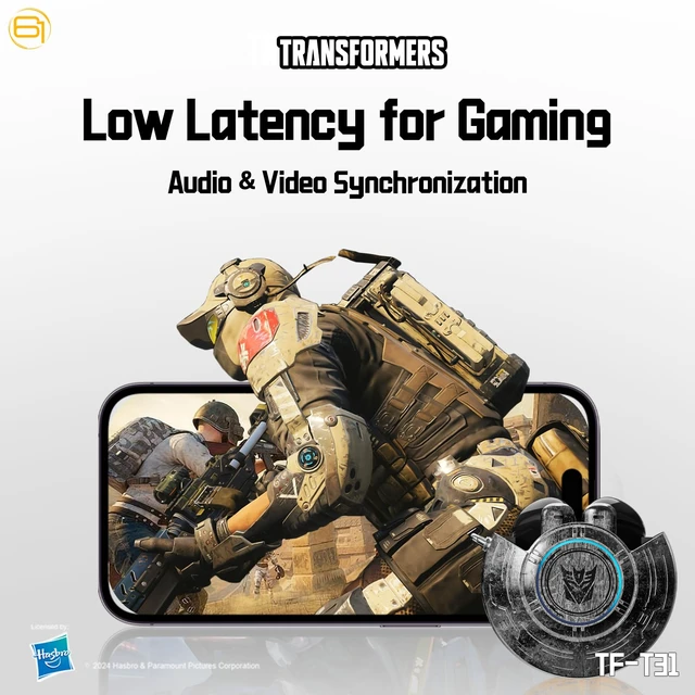 Alt view image 6 of 7 - Earbuds T31, Bluetooth Wireless Gaming Earbuds with Mic, Low Latency in Ear Earbuds, Passive Noise Cancelling, HiFi HD Calling, Game/Music Modes (Megatron Black)