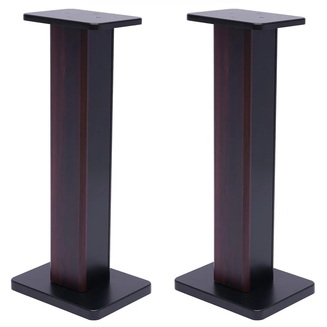 Main image of 1 Pair Universal Wood Speaker Stands, Premium Surround Sound Home Theater Audio Stands, Bookshelf Speakers or Studio Monitors Stands (28" - Black Walnut)