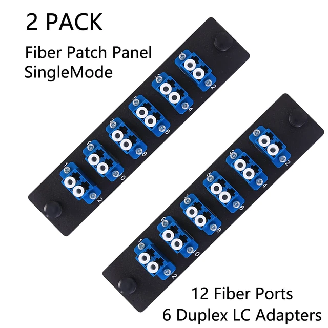 Alt view image 2 of 7 - 2PCS 6 Duplex LC Adapters LGX Footprint Fiber Patch Panel Loaded 12 Fiber Ports Couplers Enclosure - LC UPC Blue Compatible with SingleMode Multimode 1.25G/10GB OS1-2/OM1-3