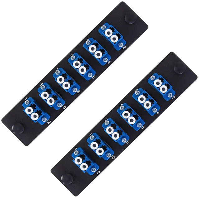 Main image of 2PCS 6 Duplex LC Adapters LGX Footprint Fiber Patch Panel Loaded 12 Fiber Ports Couplers Enclosure - LC UPC Blue Compatible with SingleMode Multimode 1.25G/10GB OS1-2/OM1-3