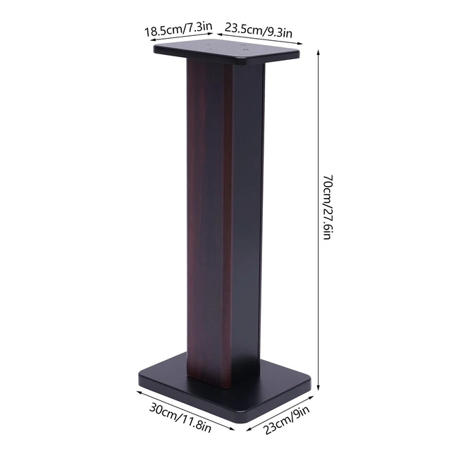 Alt view image 6 of 7 - 1 Pair Universal Wood Speaker Stands, Premium Surround Sound Home Theater Audio Stands, Bookshelf Speakers or Studio Monitors Stands (28" - Black Walnut)