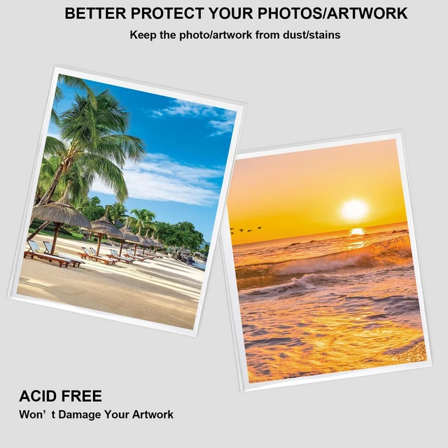 Alt view image 2 of 7 - 100 PCS Acid-Free Crystal Clear Plastic Bags for 12x16 Art Prints/Photos/Framing Mat Mattes/Pictures,12 2/5 X 16 8/11 OPP Sleeves Storage Bags (Bag Size: 12 2/5 X 16 8/11)