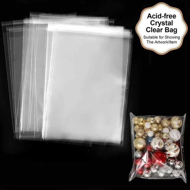Alt view image 4 of 7 - 100 PCS Acid-Free Crystal Clear Plastic Bags for 12x16 Art Prints/Photos/Framing Mat Mattes/Pictures,12 2/5 X 16 8/11 OPP Sleeves Storage Bags (Bag Size: 12 2/5 X 16 8/11)