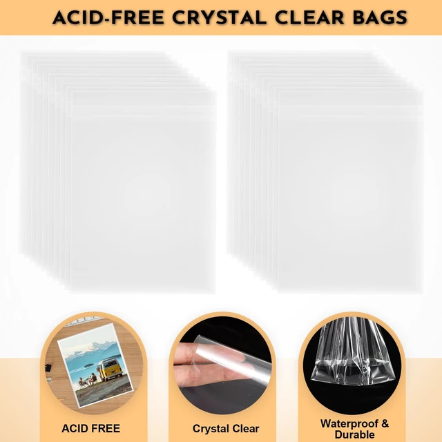 Alt view image 5 of 7 - 100 PCS Acid-Free Crystal Clear Plastic Bags for 12x16 Art Prints/Photos/Framing Mat Mattes/Pictures,12 2/5 X 16 8/11 OPP Sleeves Storage Bags (Bag Size: 12 2/5 X 16 8/11)