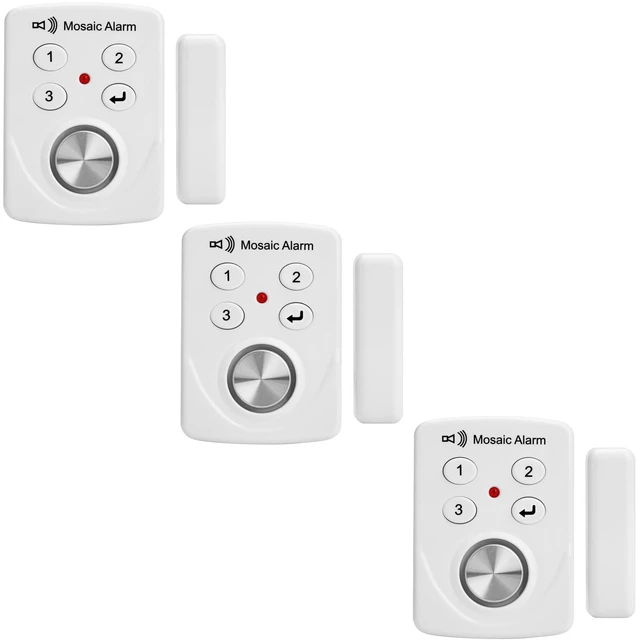 Main image of 3 Pack Keypad Door Alarm with Delay When Left Open -130db. Cordless Window Siren Intruder Burglar Entry Alert Home Apartment Security. Door Chime Sensor When Opens Kids Safety Pool Alarm