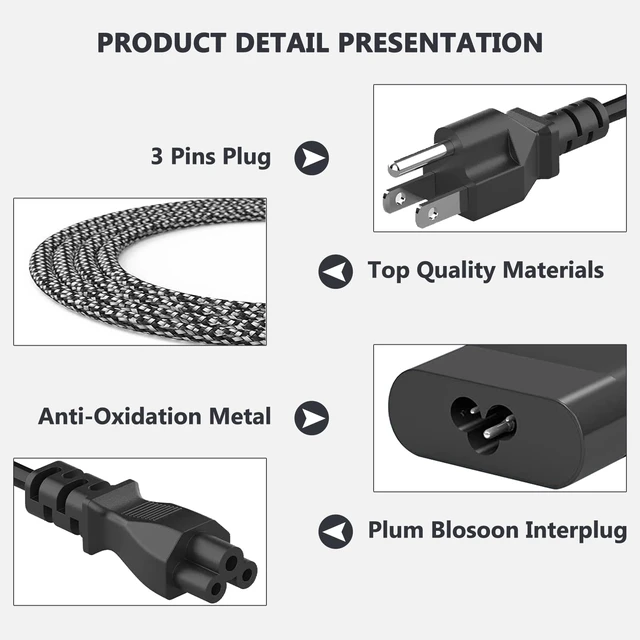 Alt view image 3 of 7 - Slim 65W USB C Laptop Charger Compatible with HP Chromebook X360, Envy, Elitebook, Spectre X360, Elitebook/Chromebook/Elite x2/Envy/ProBook Travel Type C Power Cord Supply