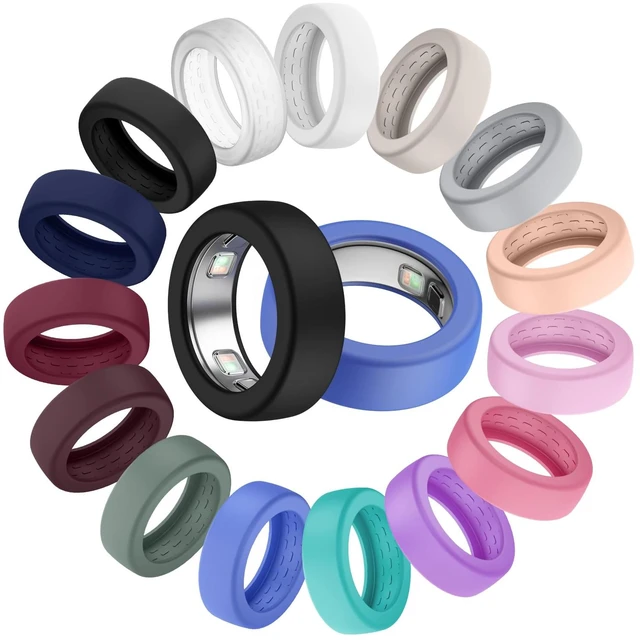 Main image of 15 Pack Silicone Ring Cover Compatible with Oura Ring 5, S Ultra-Thin Silicone Cover, Anti-Scratch Protection for Smart Ring Health Tracker, Ring Protector Case for Men Women
