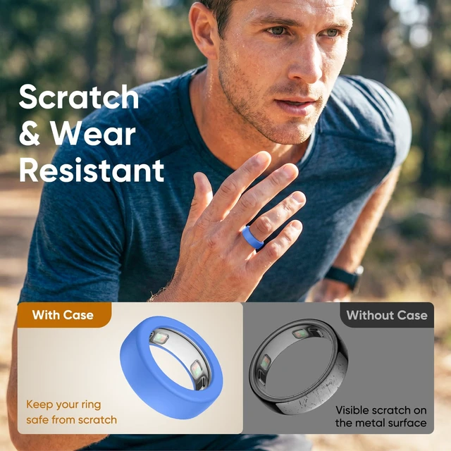 Alt view image 4 of 7 - 15 Pack Silicone Ring Cover Compatible with Oura Ring 5, S Ultra-Thin Silicone Cover, Anti-Scratch Protection for Smart Ring Health Tracker, Ring Protector Case for Men Women