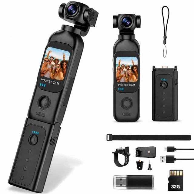 Main image of Pocket Camera for Vlogging, 1080P, Touchscreen, 32GB Card