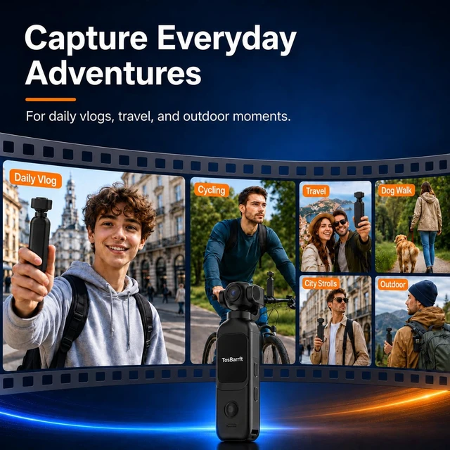Alt view image 4 of 7 - Pocket Camera for Vlogging, 1080P, Touchscreen, 32GB Card