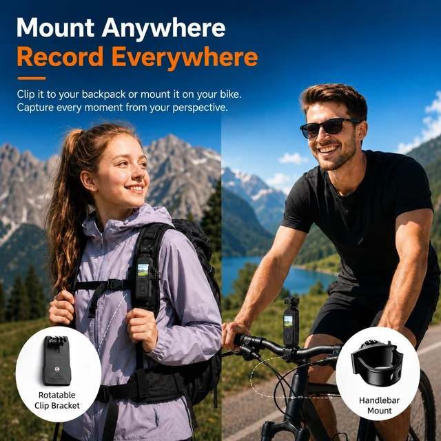 Alt view image 6 of 7 - Pocket Camera for Vlogging, 1080P, Touchscreen, 32GB Card