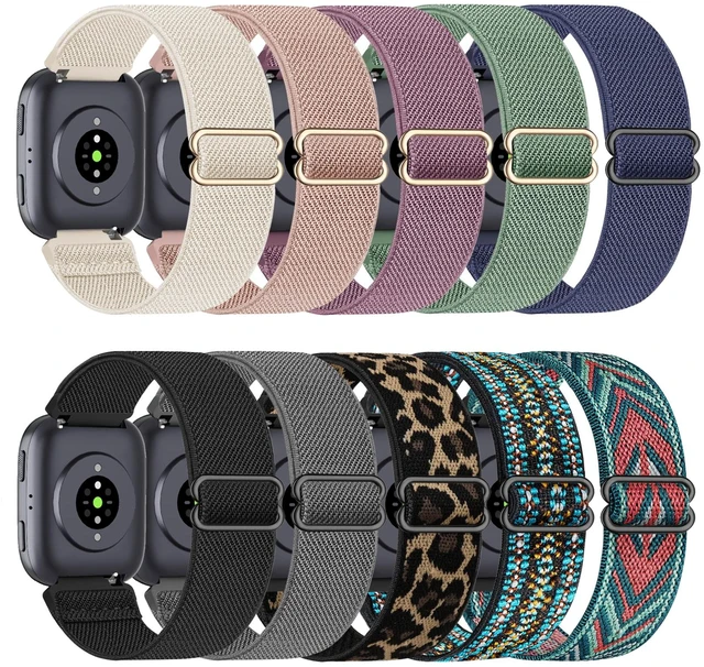 Main image of 10 Pack Watch Bands Compatible with Amazfit Bip 6/Bip 5/Active Max/Bip Max/Balance 2/Balance,22mm Soft Stretchy Nylon Replacement Sports Strap for Amazfit GTR 4/3/3 Pro/Cheetah Women Men