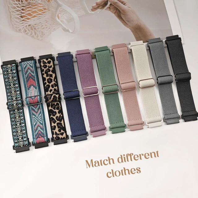 Alt view image 2 of 7 - 10 Pack Watch Bands Compatible with Amazfit Bip 6/Bip 5/Active Max/Bip Max/Balance 2/Balance,22mm Soft Stretchy Nylon Replacement Sports Strap for Amazfit GTR 4/3/3 Pro/Cheetah Women Men