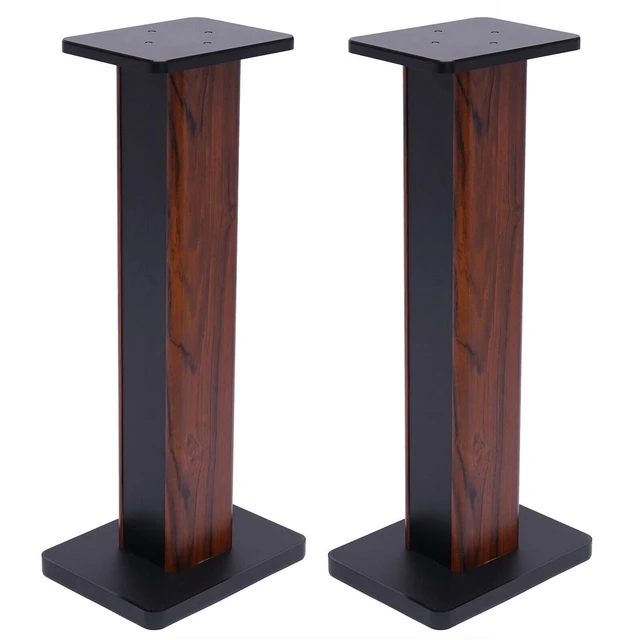 Main image of 1 Pair Universal Wood Speaker Stands, Premium Surround Sound Home Theater Audio Stands, Bookshelf Speakers or Studio Monitors Stands (28" - Yellow Sandalwood)