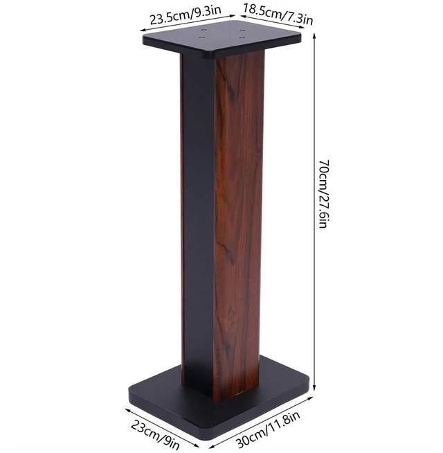 Alt view image 5 of 7 - 1 Pair Universal Wood Speaker Stands, Premium Surround Sound Home Theater Audio Stands, Bookshelf Speakers or Studio Monitors Stands (28" - Yellow Sandalwood)
