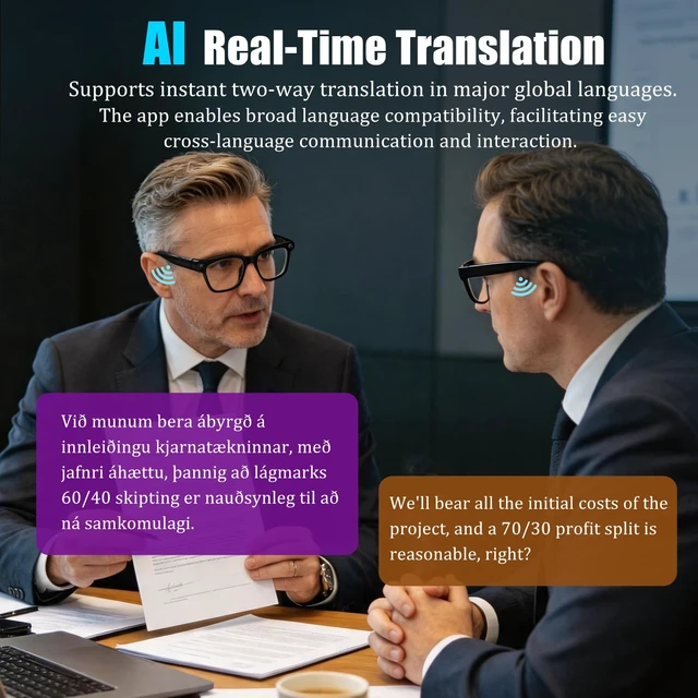 Alt view image 3 of 7 - AI Smart Glasses with Camera,8MP Camera Glasses,4K HD Video Recording Glasses with AI Assistant,IP65 Waterproof Bluetooth,Replaceable Sunglasses with Photochromic Lens (Eyeglass frame width 39mm)