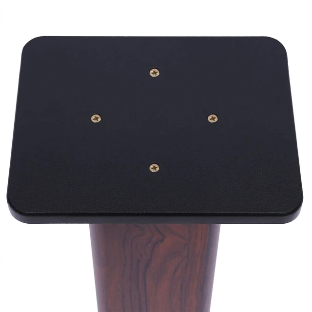 Alt view image 6 of 7 - 1 Pair Universal Wood Speaker Stands, Premium Surround Sound Home Theater Audio Stands, Bookshelf Speakers or Studio Monitors Stands (28" - Yellow Sandalwood)