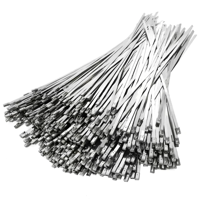Alt view image 3 of 7 - Metal Zip Ties (Bulk 1000 Pack - Industrial Grade) Heavy Duty 198 lb Tensile Strength - Self Locking - Perfect for Exhaust Wrap, Automotive Repair, and More!