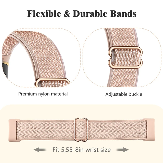 Alt view image 2 of 7 - 10 Pack Stretchy Nylon Band Compatible with Fitbit Charge 6 Bands for Women Men, Elastic Soft Sport Strap Replacement Wristbands for Fitbit Charge 6 /Fitbit Charge 5 Bands