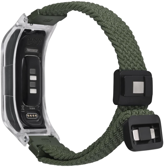 Alt view image 5 of 5 - Braided Nylon band Compatible with vivosmart 5 Activity Tracker Replacement Watchband with Transparent Case Medium