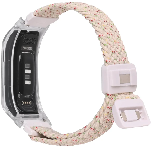 Main image of Braided Nylon band Compatible with vivosmart 5 Activity Tracker Replacement Watchband with Transparent Case Medium