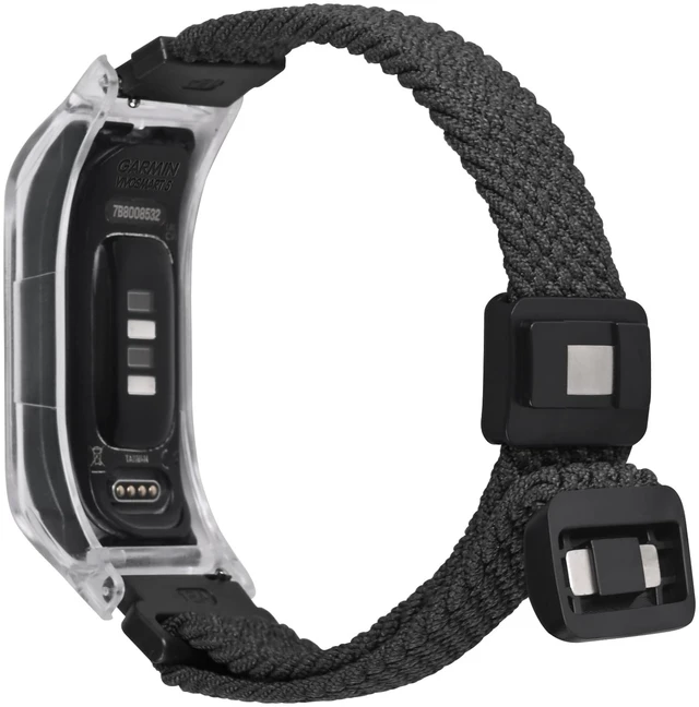 Alt view image 5 of 5 - Braided Nylon band Compatible with vivosmart 5 Activity Tracker Replacement Watchband with Transparent Case Medium
