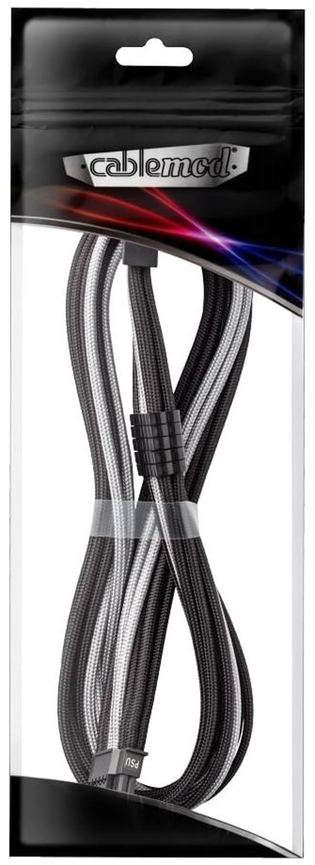 Alt view image 4 of 4 - Pro ModFlex Universal 12V-2x6 PCIe Cable (Blk+SLV, 16p-16p, 90°B) Paracord Pro Series. 16-pin to 16-pin, 60cm. 12V-2x6 StealthSense connector. Any PSU with native 12V-2x6 output