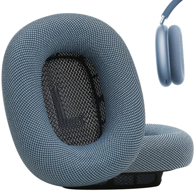 Main image of Upgraded Ear Cushions Fit for AirPods Max with Breathable Mesh Fabric& Silicone Layer (2024 Version-Blue)