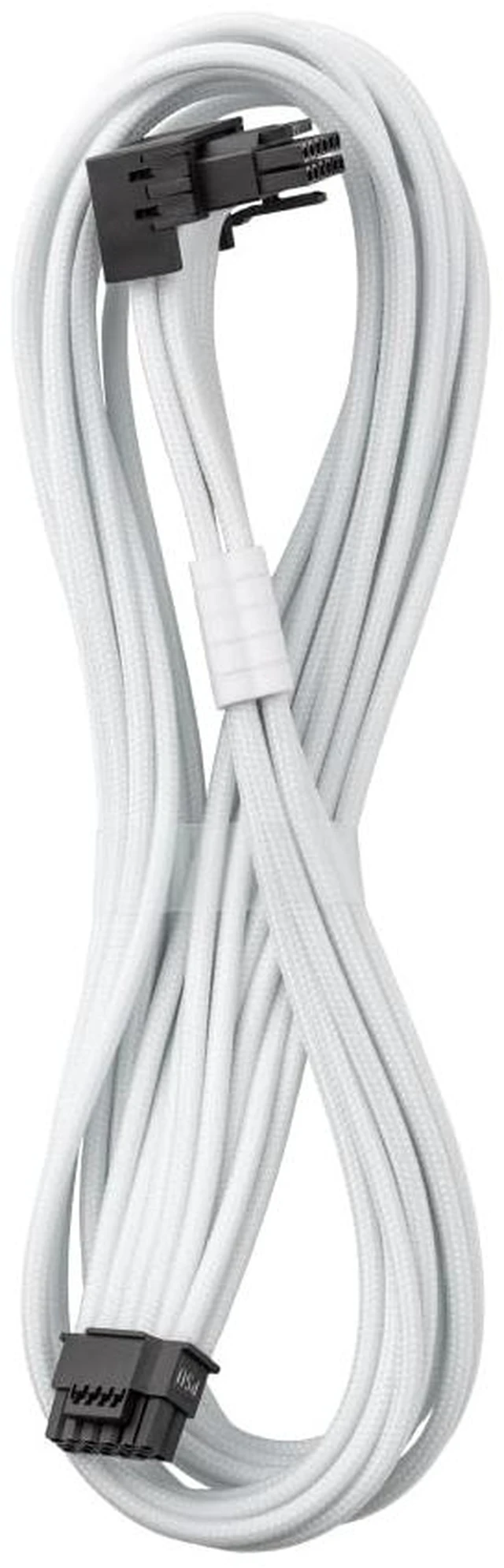 Main image of Pro ModFlex Universal 12V-2x6 PCIe Cable (White, 16p to 16p, 90°B) Paracord Pro Series. 16-pin to 16-pin, 60cm. 12V-2x6 StealthSense connector. Any PSU with native 12V-2x6 output