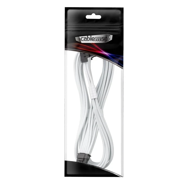 Alt view image 4 of 4 - Pro ModFlex Universal 12V-2x6 PCIe Cable (White, 16p to 16p, 90°B) Paracord Pro Series. 16-pin to 16-pin, 60cm. 12V-2x6 StealthSense connector. Any PSU with native 12V-2x6 output