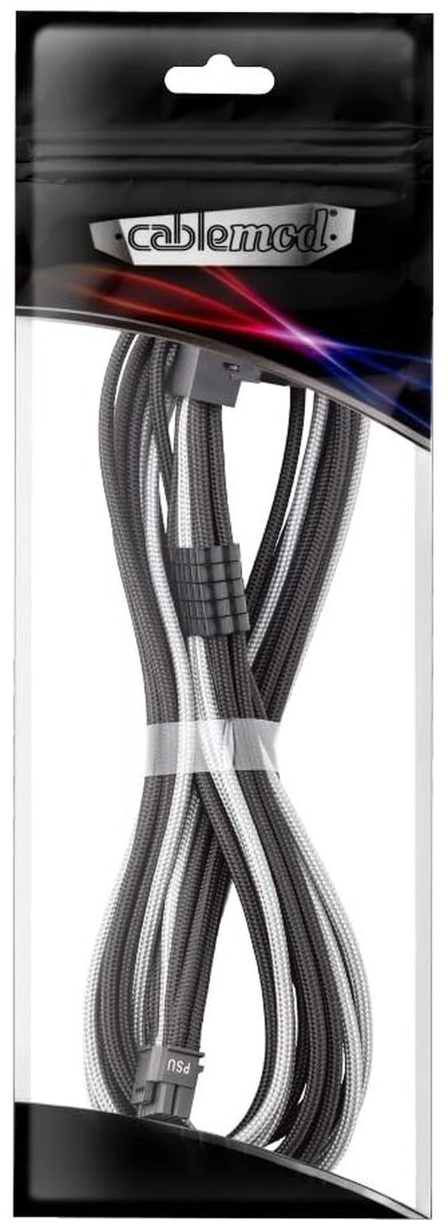 Alt view image 4 of 4 - Pro ModFlex Universal 12V-2x6 PCIe Cable (Blk+SLV, 16p-16p, 90°A) Paracord Pro Series. 16-pin to 16-pin, 60cm. 12V-2x6 StealthSense connector. Any PSU with native 12V-2x6 output