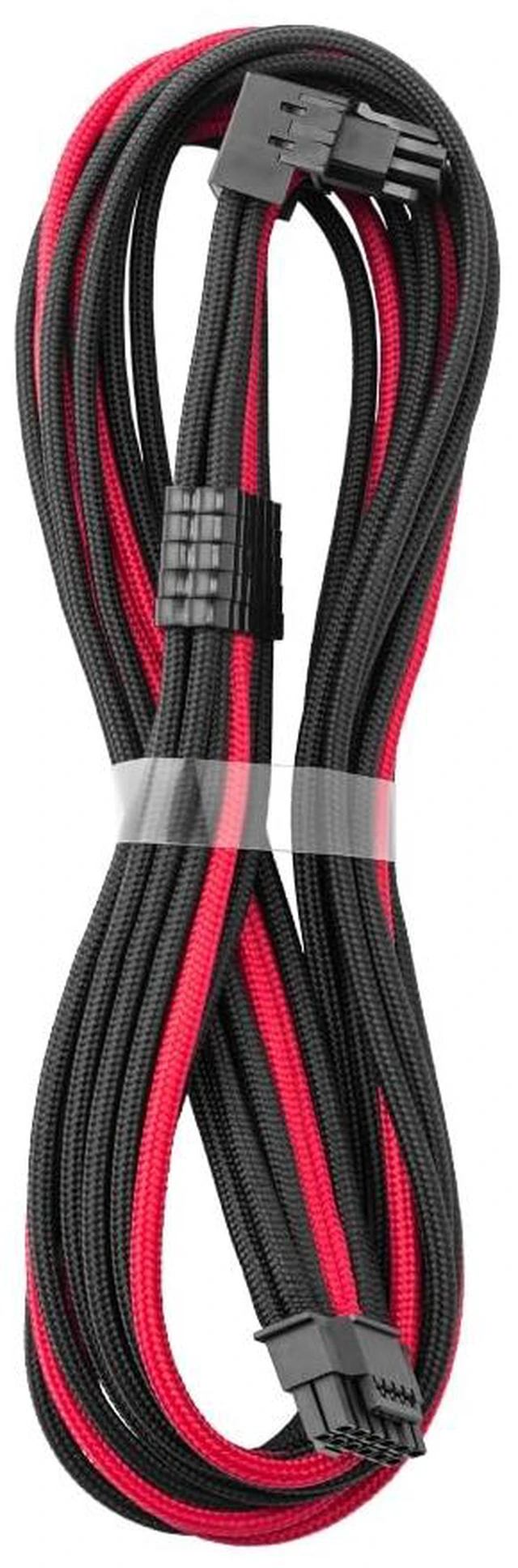 Main image of Pro ModFlex Universal 12V-2x6 PCIe Cable (Blk+Red, 16p-16p, 90°A) Paracord Pro Series. 16-pin to 16-pin, 60cm. 12V-2x6 StealthSense connector. Any PSU with native 12V-2x6 output