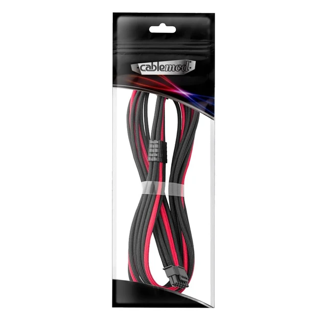 Alt view image 4 of 4 - Pro ModFlex Universal 12V-2x6 PCIe Cable (Blk+Red, 16p-16p, 90°A) Paracord Pro Series. 16-pin to 16-pin, 60cm. 12V-2x6 StealthSense connector. Any PSU with native 12V-2x6 output