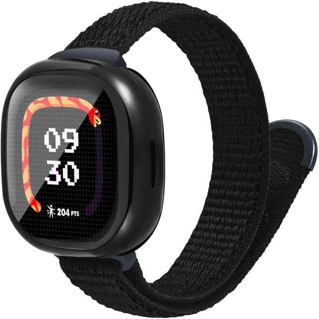 Main image of Nylon Band & Case Compatible with Fitbit Ace LTE, Breathable Braided Wristband Soft Sport Loop Replacement Strap for Google Ace LTE