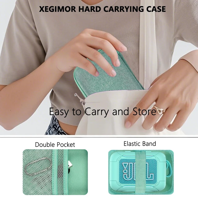 Alt view image 4 of 7 - Silicone Cover and Hard Carrying Case for JBL Go 5 Bluetooth Speaker Protective Cases for Go 5 Speaker Accessories, Scratch-Resistant and Drop-Proof Cover (Teal)