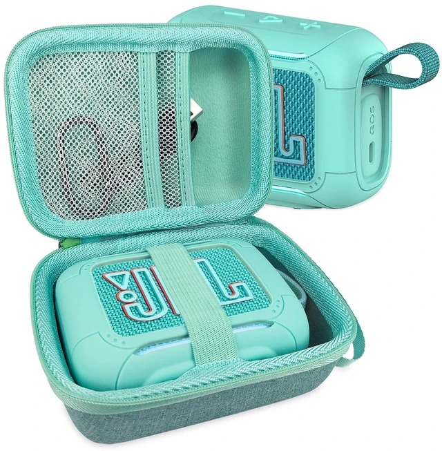 Main image of Silicone Cover and Hard Carrying Case for JBL Go 5 Bluetooth Speaker Protective Cases for Go 5 Speaker Accessories, Scratch-Resistant and Drop-Proof Cover (Teal)